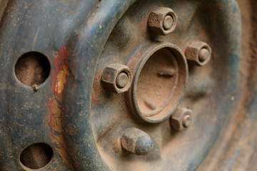 old metal alloy wheel car vehicle