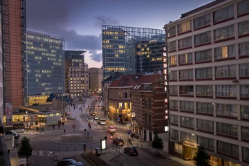 Foto op Plexiglas European quarter in the evening, Brussels © jeanlouis