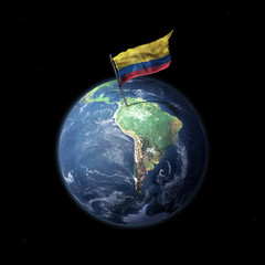 Drapeau de la Colombie sur la planète Terre 