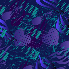 Abstract seamless pattern for girl and boy. Creative vector background, colorful wallpaper with dots, lines. Grunge urban pattern for textile and fabric, fashion, sport clothes. Multicolor