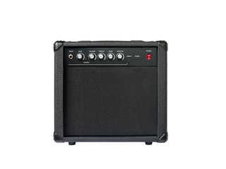 Small guitar amplifier isolated on white background