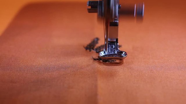 fast Sewing machine while embroidering with thread macro