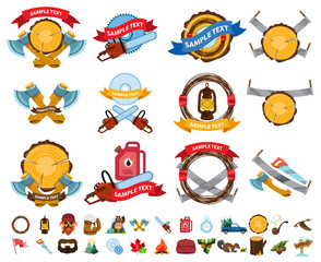 Vector set of various stylized Canada icons.