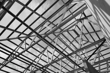 Structure of steel roof.