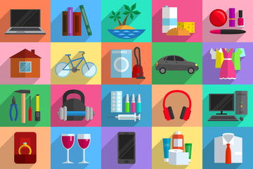 Various objects as potential purchases