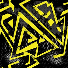 Fototapete Gelb Abstraktes nahtloses Muster für Mädchen und Jungen. Kreative bunte Tapete mit Punkten, Linien. Städtischer Hintergrund des Schmutzes für Gewebe, Mode, Sportkleidung.