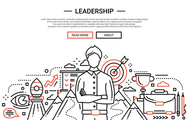 Leadership line flat design website banner