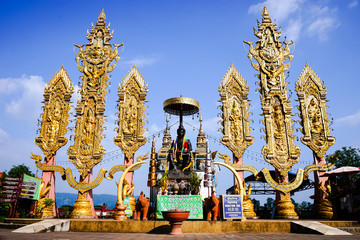 sanpuu statue at golden triangle at chiangrai thailand