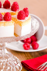 Raspberry cheesecake. 