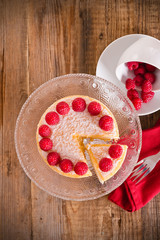 Raspberry cheesecake. 