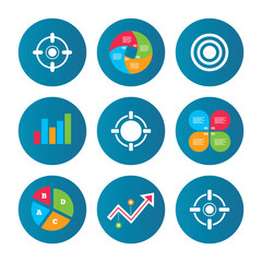 Crosshair icons. Target aim signs symbols.