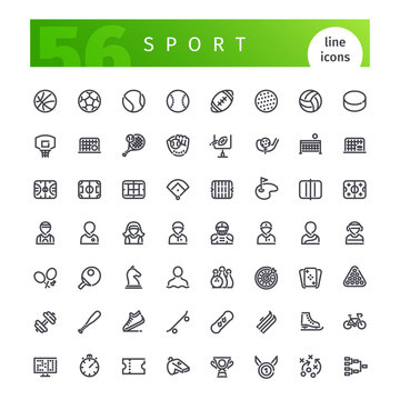 Sport Line Icons Set