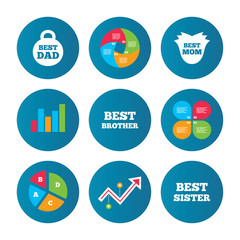 Best mom and dad, brother, sister icons.