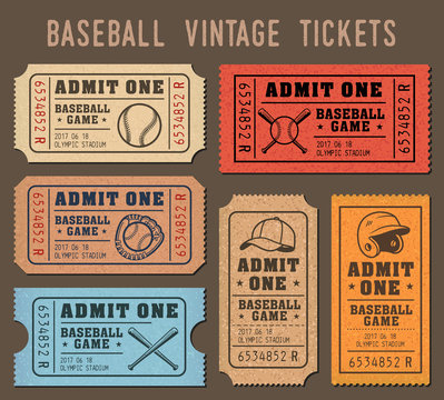 Vector Baseball invite Tickets