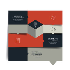 Square template infographic banner diagram. Flat vector tab.