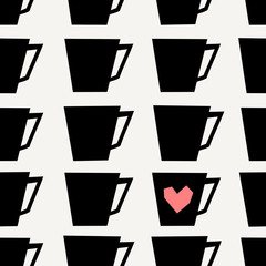 Seamless Coffee Cups Pattern