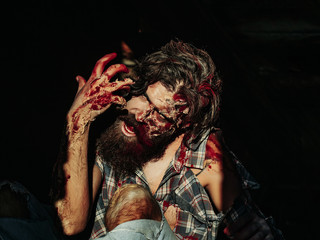 Scary zombie man