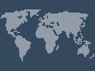 Dotted world map, vector