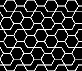 Abstract geometric black and white hipster fashion design print hexagon pattern