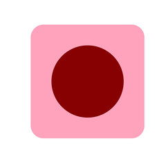 Web site rec icon. Flat style. Vector illustration. Pink and red icon
