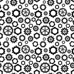Abstract geometric gear black and white graphic design cog wheel pattern