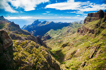 aerial view of the mountains near Masca village