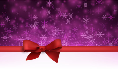 Winter background with red bow.