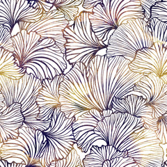 Ginkgo leaves seamless pattern