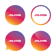 Domain EU.COM sign icon. Internet subdomain.