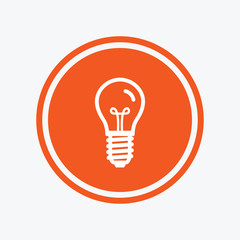 Light bulb icon. Lamp E14 screw socket symbol.