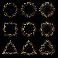 Set of decorative elements to create a logo.