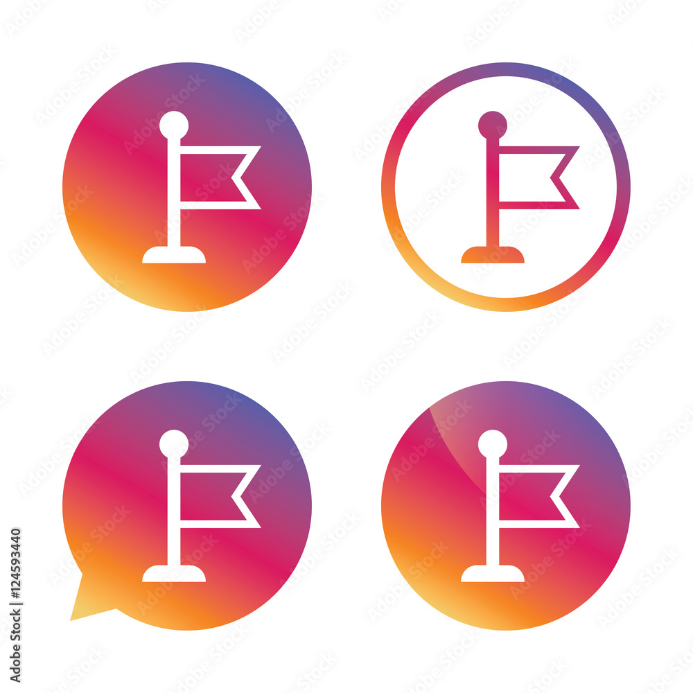 Poster flag pointer sign icon. marker symbol.