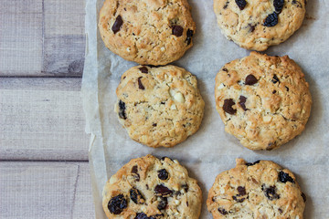 Closeup of homemade moms chocolate cookies