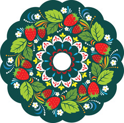 Round ornament with berries