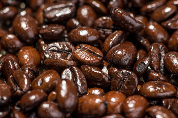 Coffee beans. Roasted coffee beans background.