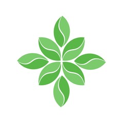 Flower Leaves Logo or Icon Template. Isolated.