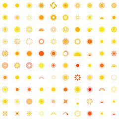 collection of one hundred sun logo