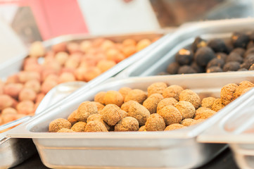 Fried olive ascolane . Typical regional dish