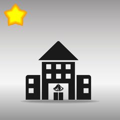 black School building Icon button logo symbol concept high quality