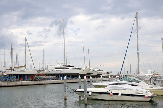 yacht and sailboats Rimini port Italy