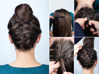 tuto chignon tresse coiffure