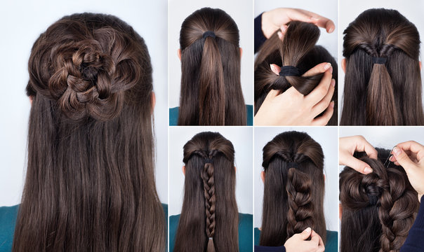 hairstyle braided rose tutorial
