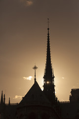 Obraz premium Backlight in the cathedral of Notre Dame, Paris, Ile-de-france,
