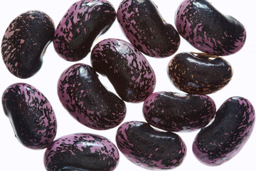 Background of  Scarlet Runner beans ( Phaseolus coccineus) isolated on a white background