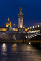 Fototapeta na wymiar Alexandre III bridge, Paris, Ile-de-france, France