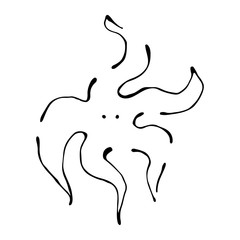 Vector black and white  illustration. Starfish isolated on the white background. Hand drawn contour lines and strokes. Marine  logo, icon, sign. Graphic vector illustration.