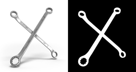 spanner 3d render with alpha