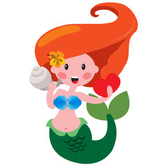 Mermaid. Clipart on the marine theme.