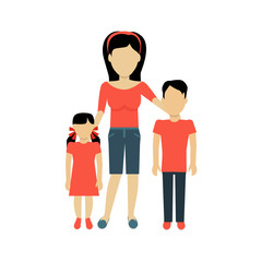 Fototapeta premium Mother with Children Banner Concept