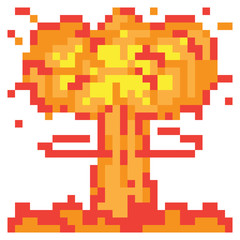 illustration design pixel art explosion